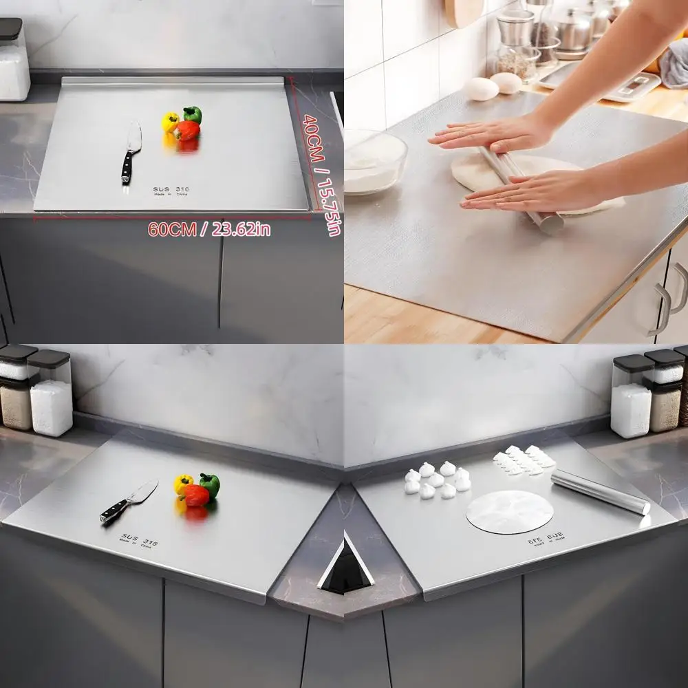 Large 316 Stainless Steel Kitchen Chopping Board for Meat, Veg, Fruits & Cheese (23.62x15.75in)
Large 316 Stainless Steel Kitchen Chopping Board for Meat, Veg, Fruits & Cheese (23.62x15.75in)