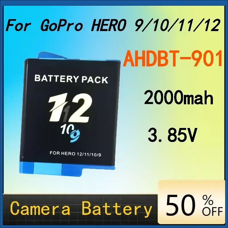 Battery AHDBT-901 2000mah for GoPro HERO 9/10/11/12 Sports Camera Fully Decoded and Compatible Persistent Standby
Battery AHDBT-901 2000mah for GoPro HERO 9/10/11/12 Sports Camera Fully Decoded and Compatible Persistent Standby