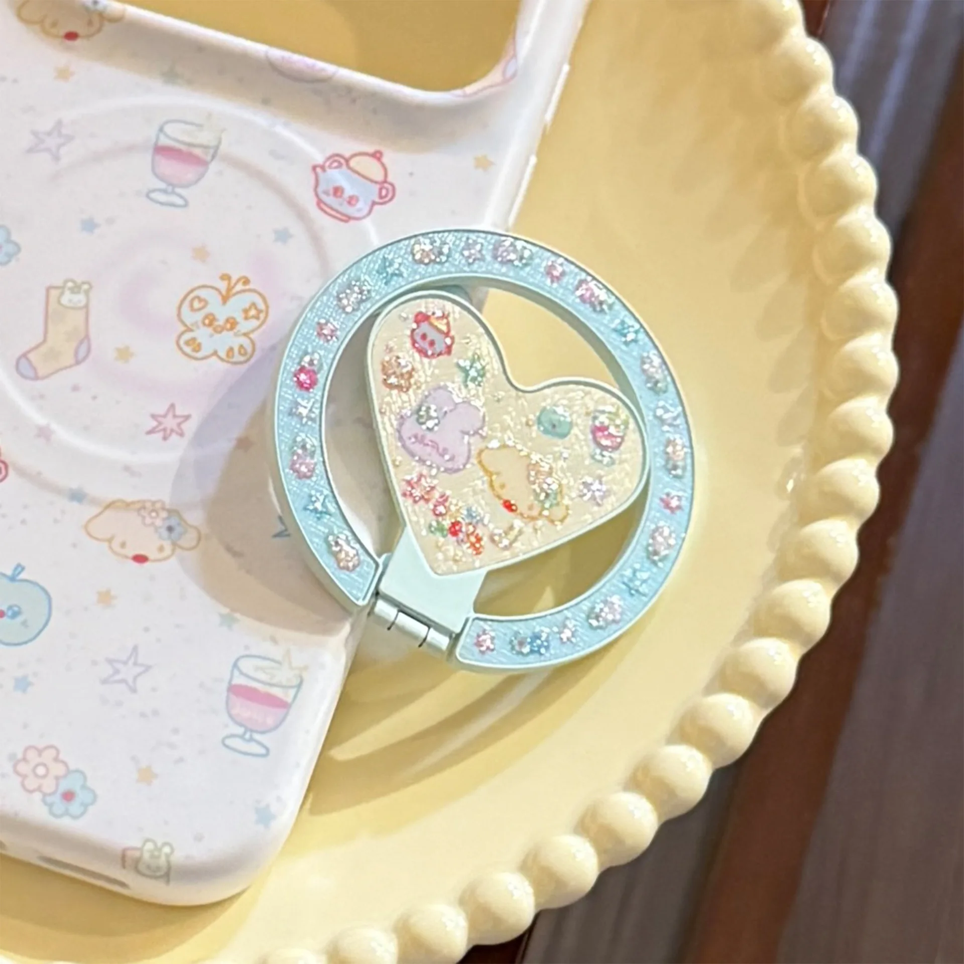 Cute Heart Magnetic Phone Grip Holder Shimmer Rhinestone Folding Bracket Finger Socket Cell Mobile Stand for Girls Daily Decor
Cute Heart Magnetic Phone Grip Holder Shimmer Rhinestone Folding Bracket Finger Socket Cell Mobile Stand for Girls Daily Decor