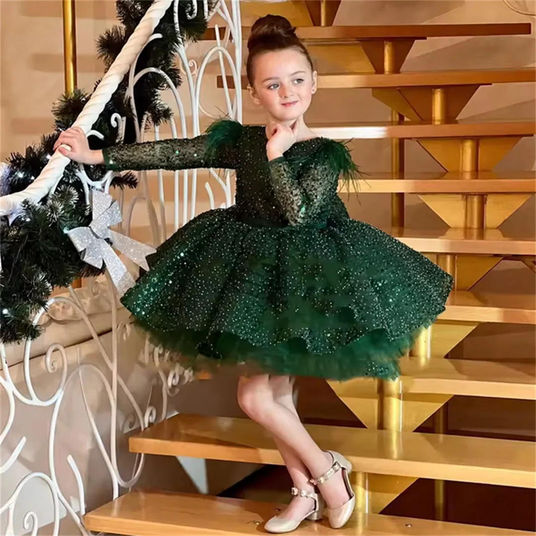 Customized Puffy Emerald Green Baby Kids First Birthday Pageant Dresses Tulle Glitter Flower Girl Dress Holy Communion Outfits
Customized Puffy Emerald Green Baby Kids First Birthday Pageant Dresses Tulle Glitter Flower Girl Dress Holy Communion Outfits