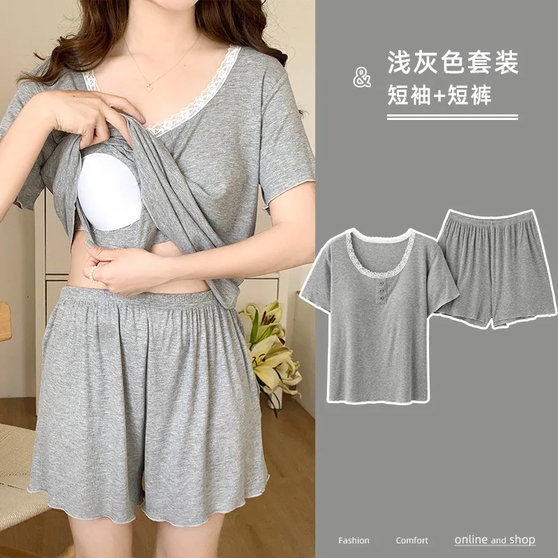 Summer Pajamas Set with Chest Pads Women's Modal Simple Short-sleeved Tops and Shorts Set Loungewear Can Be Worn By Students
Summer Pajamas Set with Chest Pads Women's Modal Simple Short-sleeved Tops and Shorts Set Loungewear Can Be Worn By Students