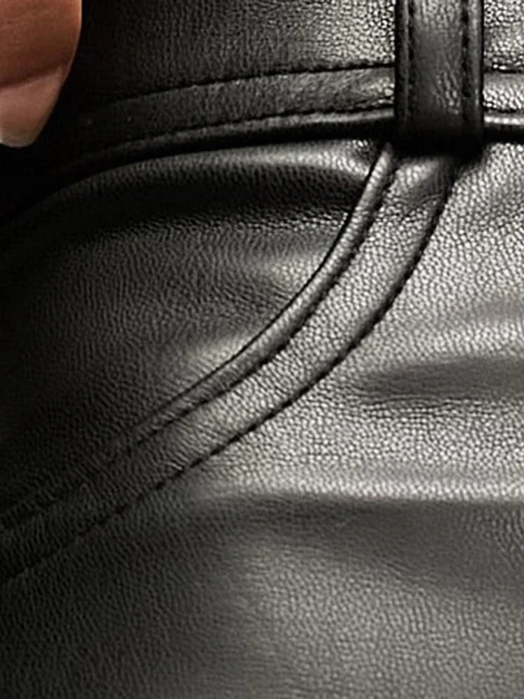 Women High Waist Matte Faux Leather Pants Stretch Slim Pants Ladies Vintage Black PU Pencil Pants With Pocket Support Custom
Women High Waist Matte Faux Leather Pants Stretch Slim Pants Ladies Vintage Black PU Pencil Pants With Pocket Support Custom