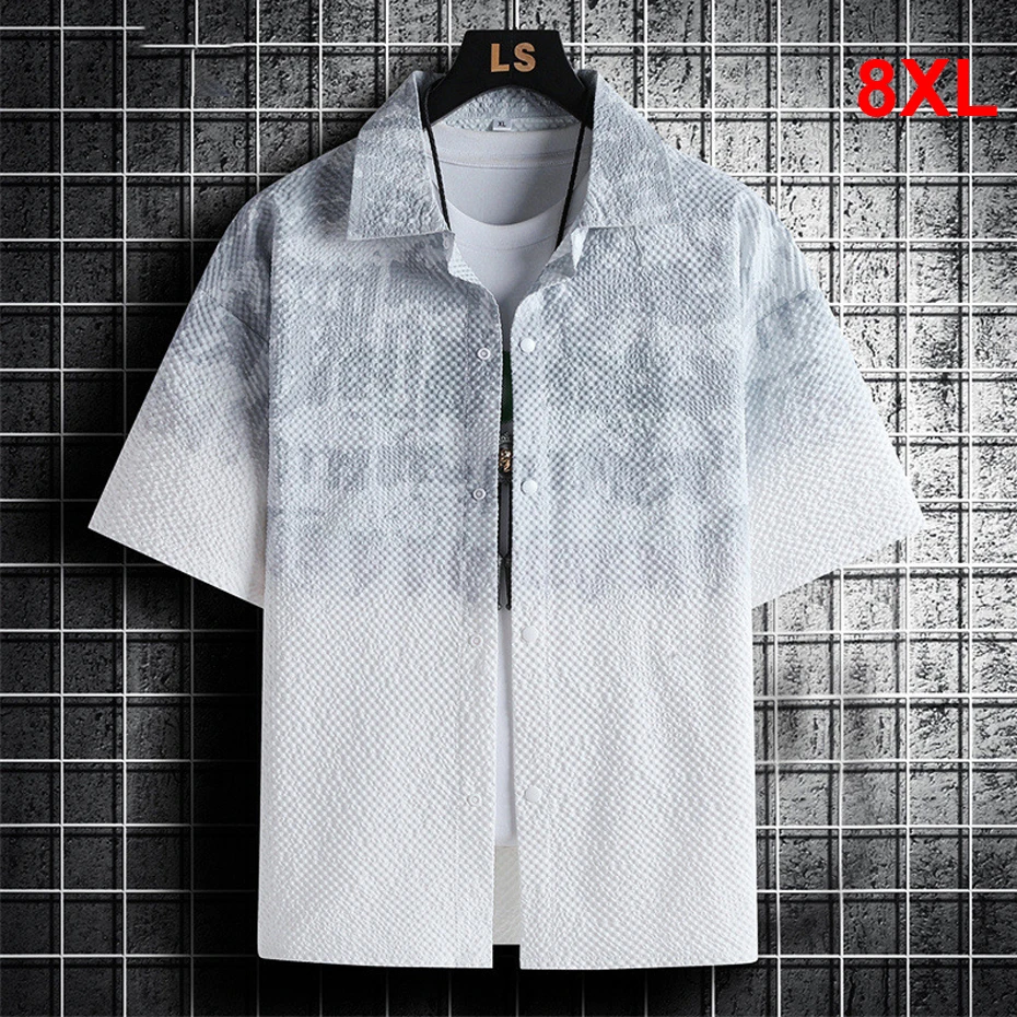 Summer Short Sleeve Shirts Men 8XL Plus Size Shirt Tie-dye Gradient Fashion Casual Shirt Big Size 8XL
Summer Short Sleeve Shirts Men 8XL Plus Size Shirt Tie-dye Gradient Fashion Casual Shirt Big Size 8XL