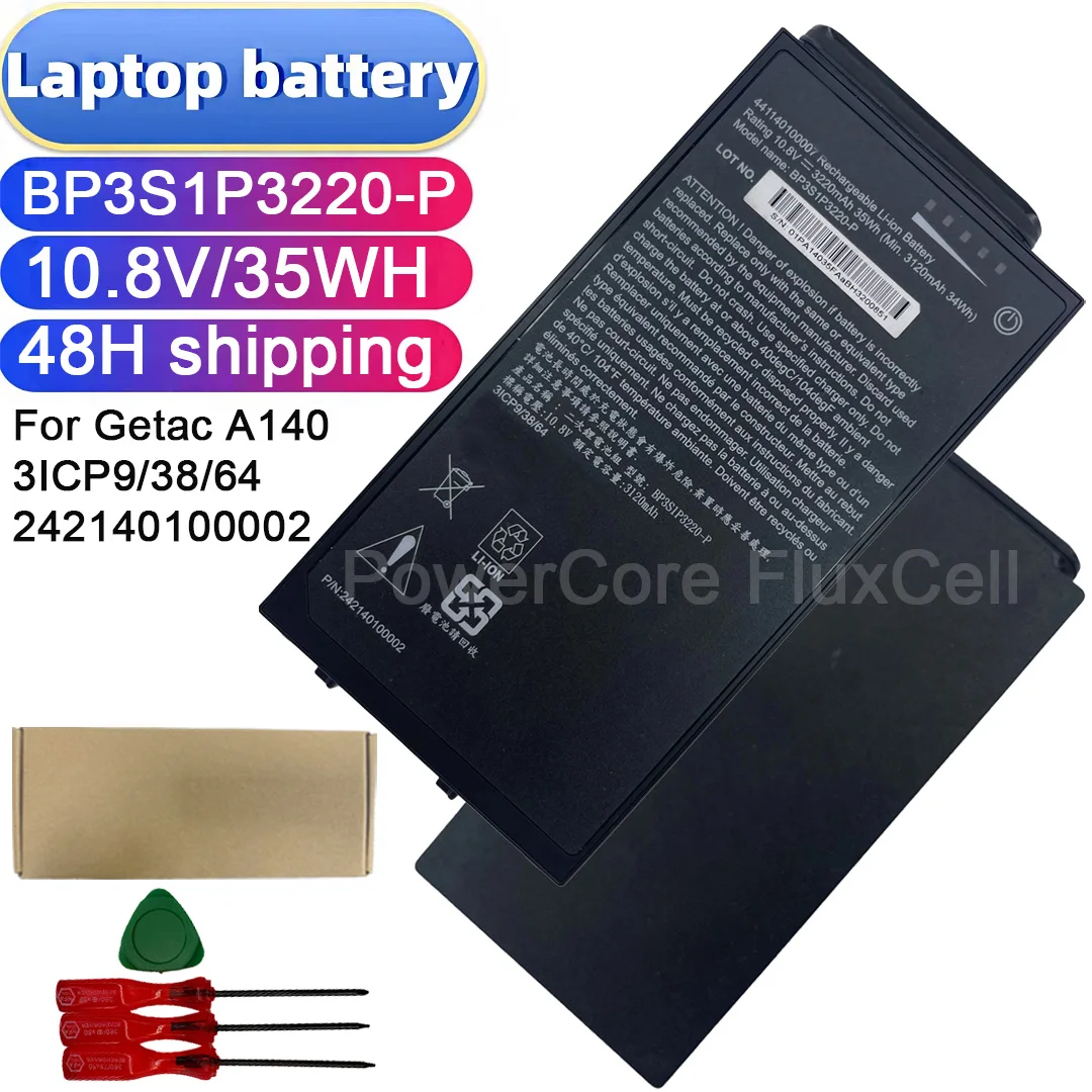 New high quality Laptop Battery 10.8V 35WH 3220mAh BP3S1P3220-P For Getac A140 3ICP9/38/64 242140100002
New high quality Laptop Battery 10.8V 35WH 3220mAh BP3S1P3220-P For Getac A140 3ICP9/38/64 242140100002