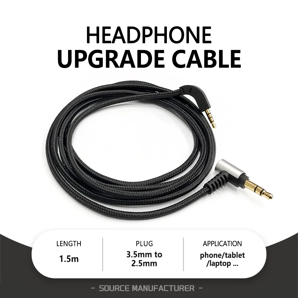 1.5M Nylon Braided Headset Upgrade Cable Audio Replacement Line 3.5MM to 2.5MM jack Male to Male for Bowers & Wilkins P5 P7 P9
1.5M Nylon Braided Headset Upgrade Cable Audio Replacement Line 3.5MM to 2.5MM jack Male to Male for Bowers & Wilkins P5 P7 P9