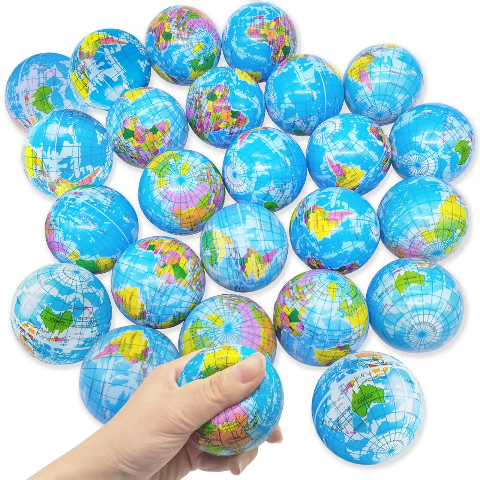 Spherical squeeze ball 2.5 inch elastic earth ball soft earth ball mini foam globe squeeze pressure ball for Kids Birthday party
Spherical squeeze ball 2.5 inch elastic earth ball soft earth ball mini foam globe squeeze pressure ball for Kids Birthday party