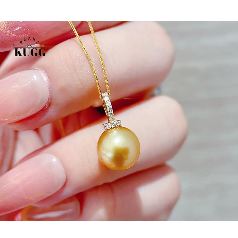 KUGG PEARL 18K Yellow Gold Necklace 10-11mm Natural South Sea Gold Pearl Necklace Luxury Diamond Jewelry for Women Wedding
KUGG PEARL 18K Yellow Gold Necklace 10-11mm Natural South Sea Gold Pearl Necklace Luxury Diamond Jewelry for Women Wedding