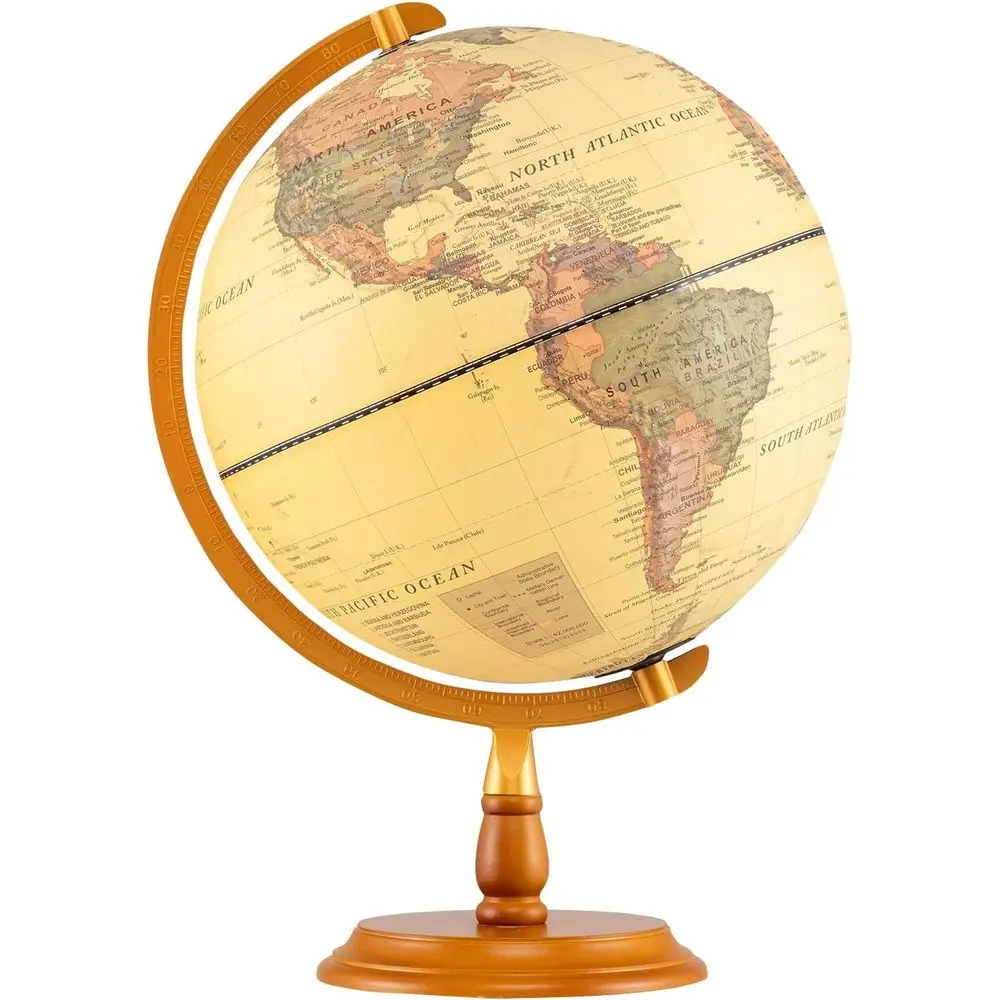 12 Inch Antique Bronze Illuminated Rotating Globe, Wooden Stand, Educational Night Lamp for Home, Office, and School
12 Inch Antique Bronze Illuminated Rotating Globe, Wooden Stand, Educational Night Lamp for Home, Office, and School