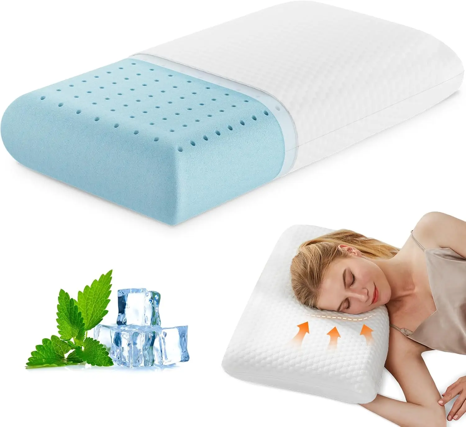 Охлаждающая гелевая подушка из пены с эффектом памяти для сна на спине и на боку, с моющимся чехлом, дышащей сеткой, белая
Охлаждающая гелевая подушка из пены с эффектом памяти для сна на спине и на боку, с моющимся чехлом, дышащей сеткой, белая