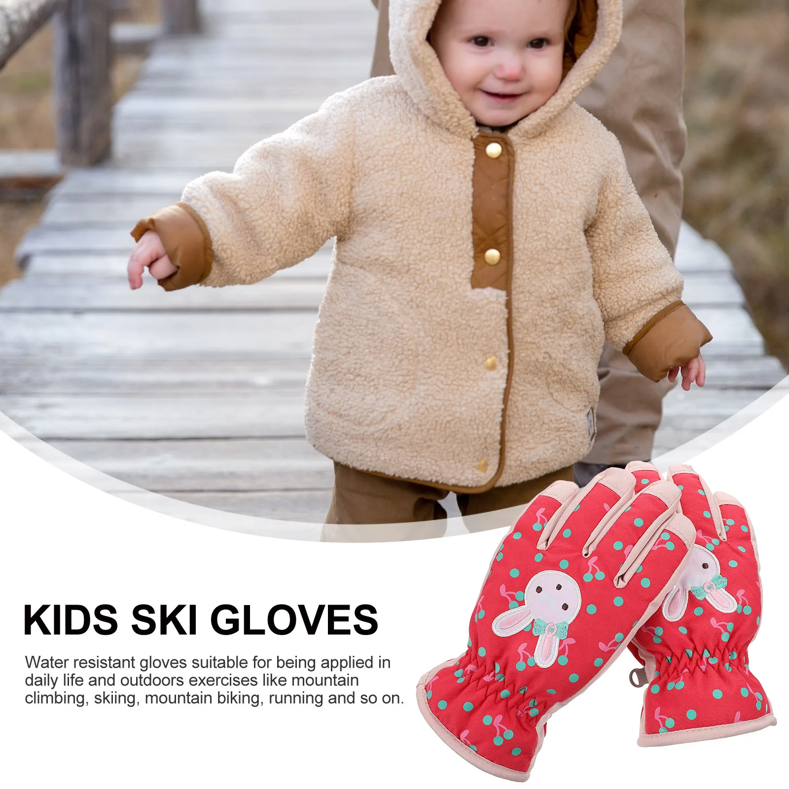 1Pair Warm Winter Gloves Ski Snow Mittens Water Resistant Adjustable Fit Outdoor Use Ski Glove 
1Pair Warm Winter Gloves Ski Snow Mittens Water Resistant Adjustable Fit Outdoor Use Ski Glove