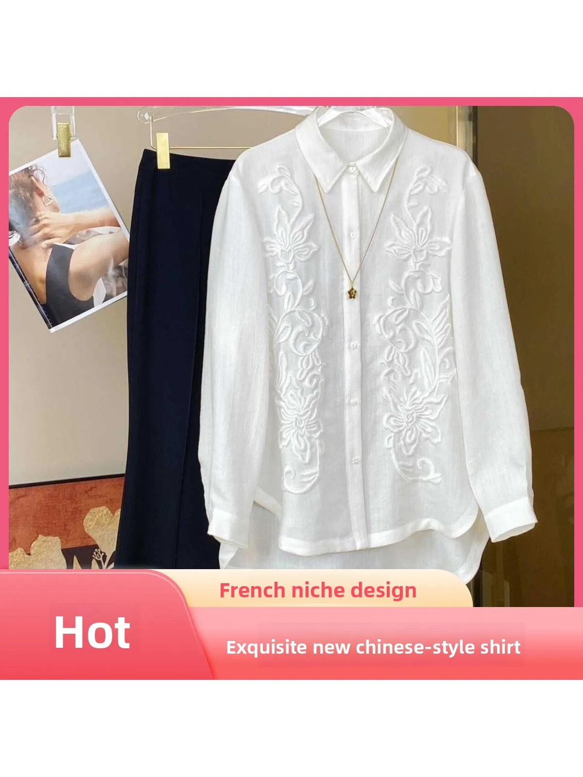 New Chinese Sle Women's irt Embroidered Floral Long Sve Retro Versatile White Cotton Polyester Commute Faion
New Chinese Sle Women's irt Embroidered Floral Long Sve Retro Versatile White Cotton Polyester Commute Faion