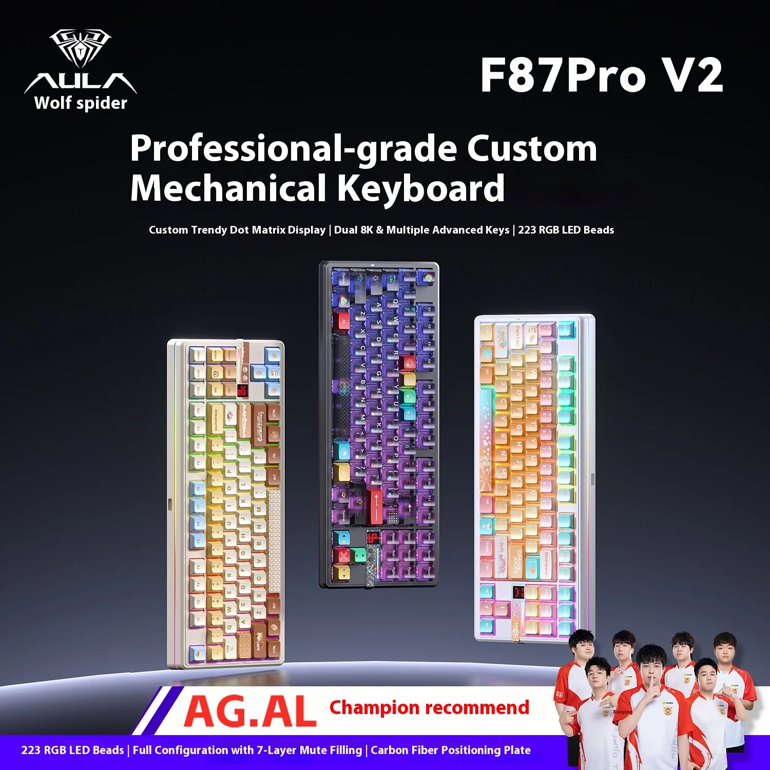 AULA F87Pro V2 Mechanical Keyboard Wireless Tri Mode Double 8K RGB Low Latency Full Key Hot Swap Gaming Custom PC Accessories
AULA F87Pro V2 Mechanical Keyboard Wireless Tri Mode Double 8K RGB Low Latency Full Key Hot Swap Gaming Custom PC Accessories