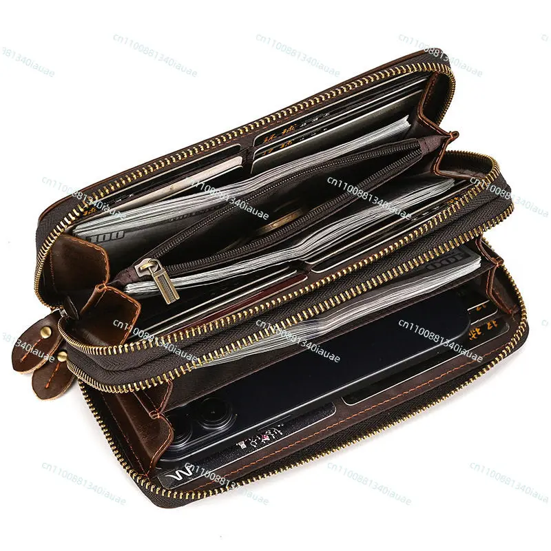 2025 Autumn and Winter Men's Leather Long Wallet Large Capacity Oily Leather Double Zipper Wallet First Layer Cowhide Hand
2025 Autumn and Winter Men's Leather Long Wallet Large Capacity Oily Leather Double Zipper Wallet First Layer Cowhide Hand