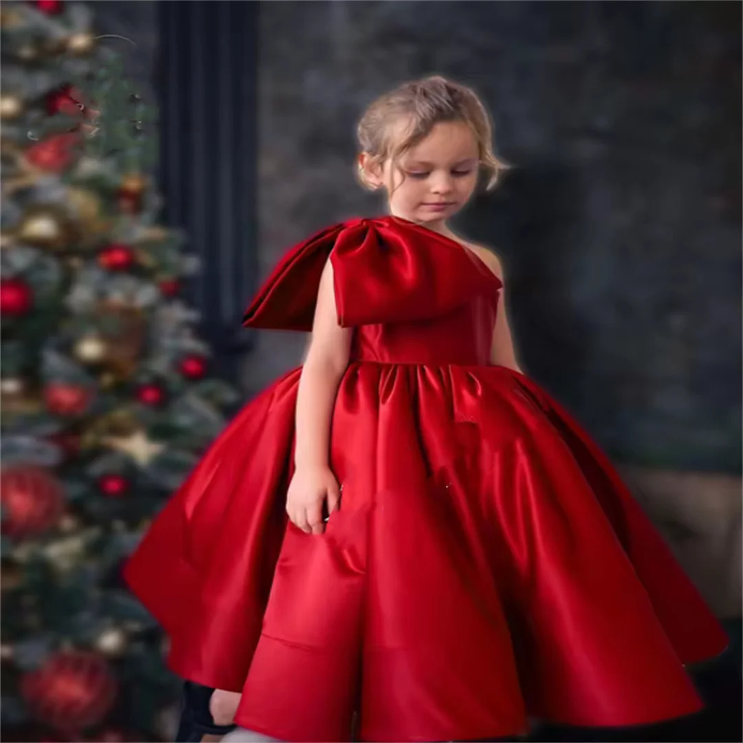 Satin Bow Wedding Flower Girl Dress Birthday Prom Custom First Communion Dresses for Elegant Party
Satin Bow Wedding Flower Girl Dress Birthday Prom Custom First Communion Dresses for Elegant Party