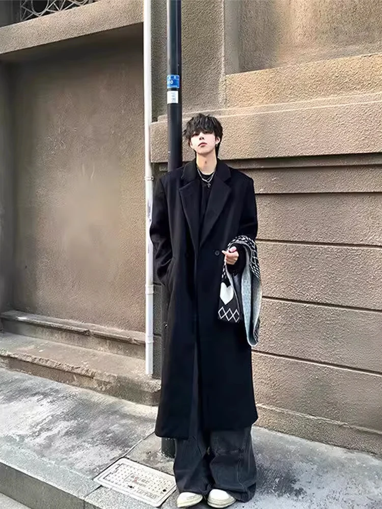 Korean Sle Men's Thiened Woolen Coat Winter Long Over-Knee Outerwear Premium Feel Faionable Youth Long Sve Zippe...
Korean Sle Men's Thiened Woolen Coat Winter Long Over-Knee Outerwear Premium Feel Faionable Youth Long Sve Zippe...