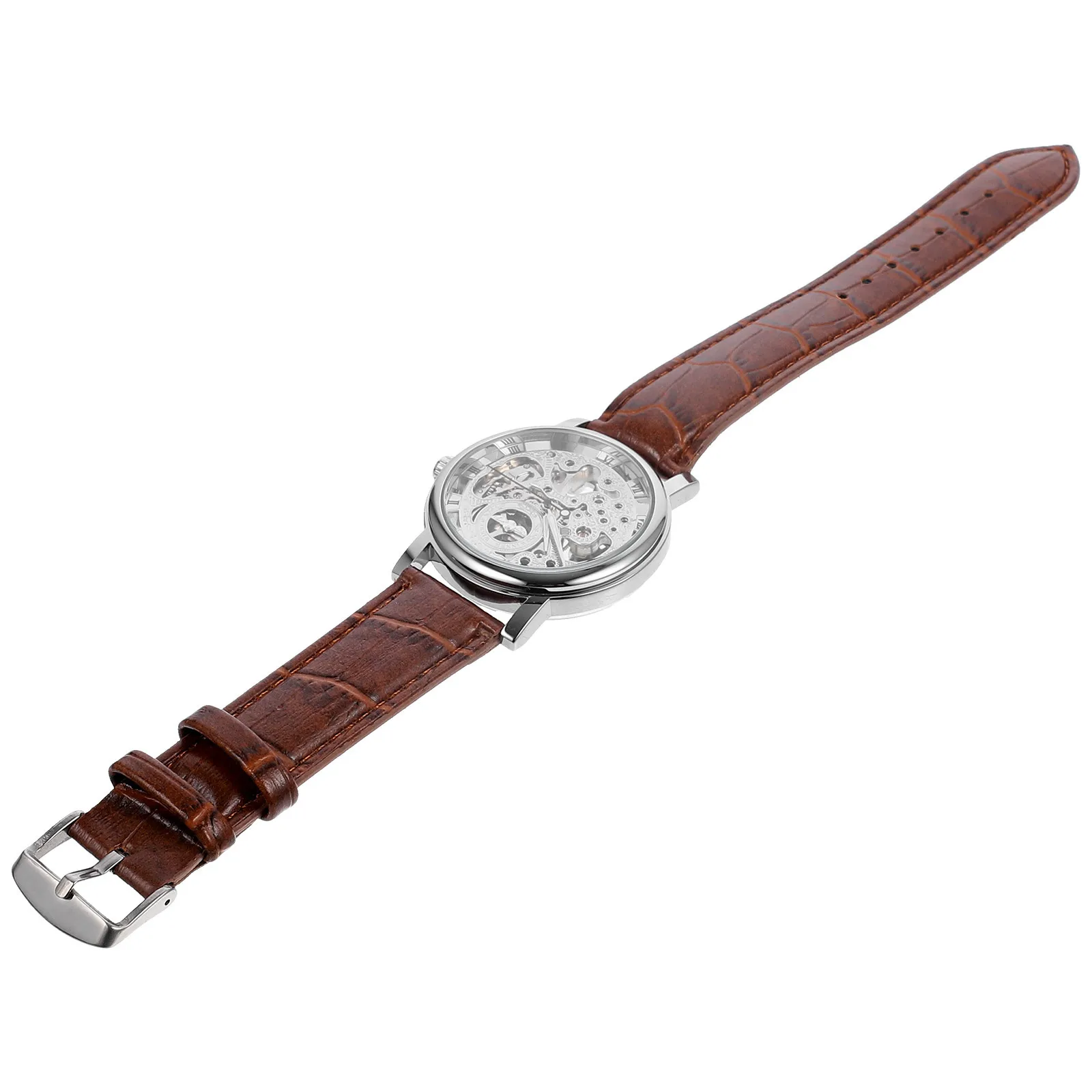 Mechanical Men 036 Manual Wind Hollow Out Round Dial Silver Brown Stainless Steel Alloy Pu Strap Mens
Mechanical Men 036 Manual Wind Hollow Out Round Dial Silver Brown Stainless Steel Alloy Pu Strap Mens
