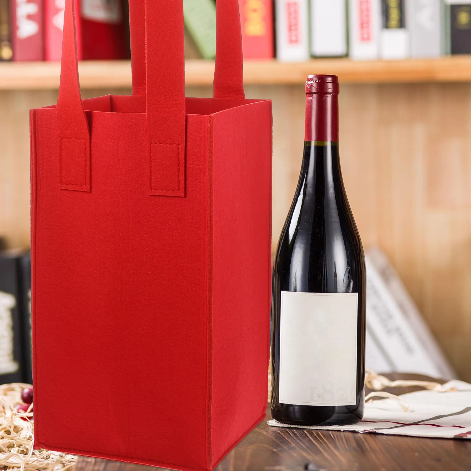 Felt Gift Tote Bag Storage Bags with Handle Carry 4 Bottles Red Gifts Box Packaging Holiday Party Supplies Travel
Felt Gift Tote Bag Storage Bags with Handle Carry 4 Bottles Red Gifts Box Packaging Holiday Party Supplies Travel