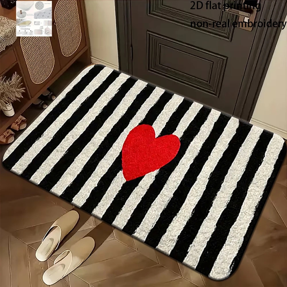 2D Flat-1pc Striped Heart Door Mat , Suitable for bedroom bathroom, entrance door mat.
2D Flat-1pc Striped Heart Door Mat , Suitable for bedroom bathroom, entrance door mat.