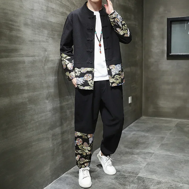 Chinese Style Cotton Linen Buckle Printed Tang Suit Men 4 Color Autumn Fashion Casual 2 Piece Set Plus Size 5xl Tai Chi Clothing
Chinese Style Cotton Linen Buckle Printed Tang Suit Men 4 Color Autumn Fashion Casual 2 Piece Set Plus Size 5xl Tai Chi Clothing