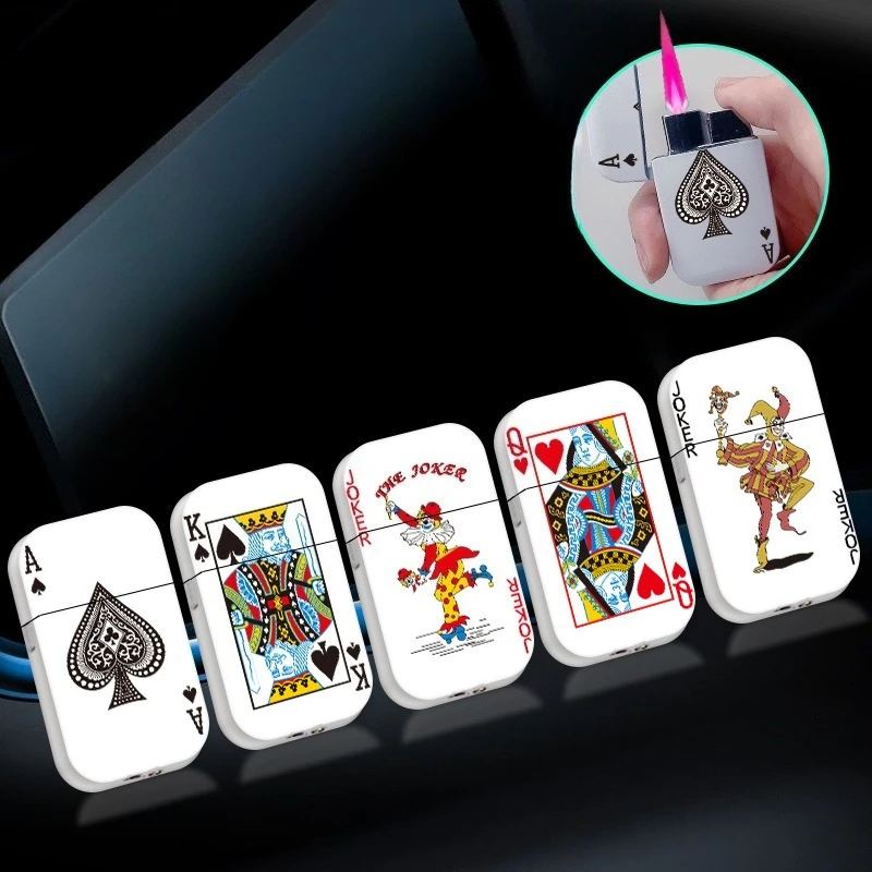 The Latest Poker Lighter Creative Personalized Gas Metal Pink Flame Windproof Firer Trendy Cigarette Lighter Smoke Accessories
The Latest Poker Lighter Creative Personalized Gas Metal Pink Flame Windproof Firer Trendy Cigarette Lighter Smoke Accessories
