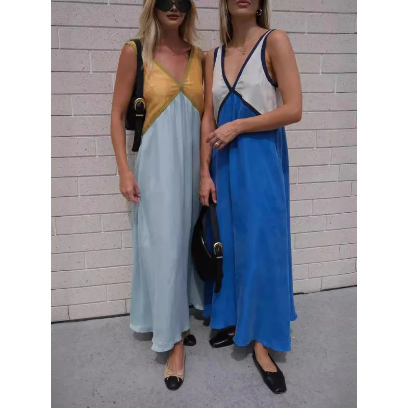 2025 New Summer V Collar Loose-Fitting Sleeveless Shirt Color-Matching women Dress C001
2025 New Summer V Collar Loose-Fitting Sleeveless Shirt Color-Matching women Dress C001