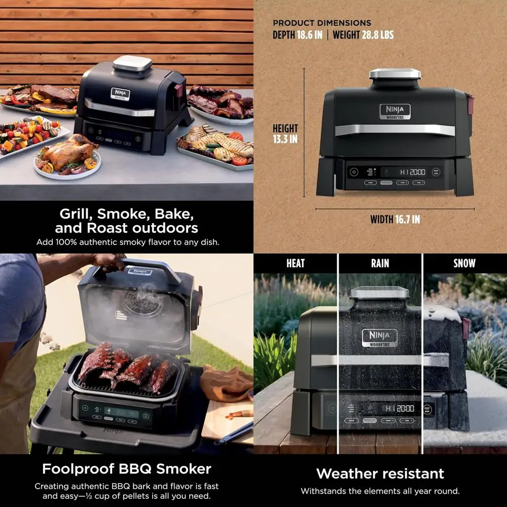 Электрический гриль и коптильня Woodfire 4-в-1: подлинные вкусы, гриль, дым, запекание, запекание — OG301
Электрический гриль и коптильня Woodfire 4-в-1: подлинные вкусы, гриль, дым, запекание, запекание — OG301