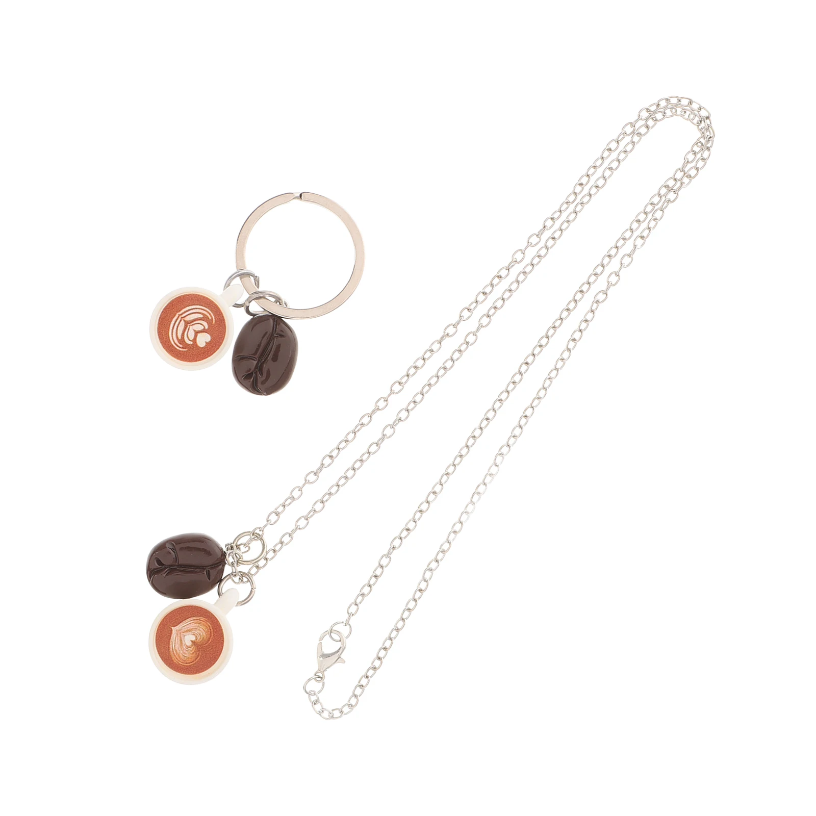 Coffee Latte Bean Necklace Heart Shaped Keychain Durable Alloy Bag Charm Resin Coffee Charms Pendant Accessories
Coffee Latte Bean Necklace Heart Shaped Keychain Durable Alloy Bag Charm Resin Coffee Charms Pendant Accessories