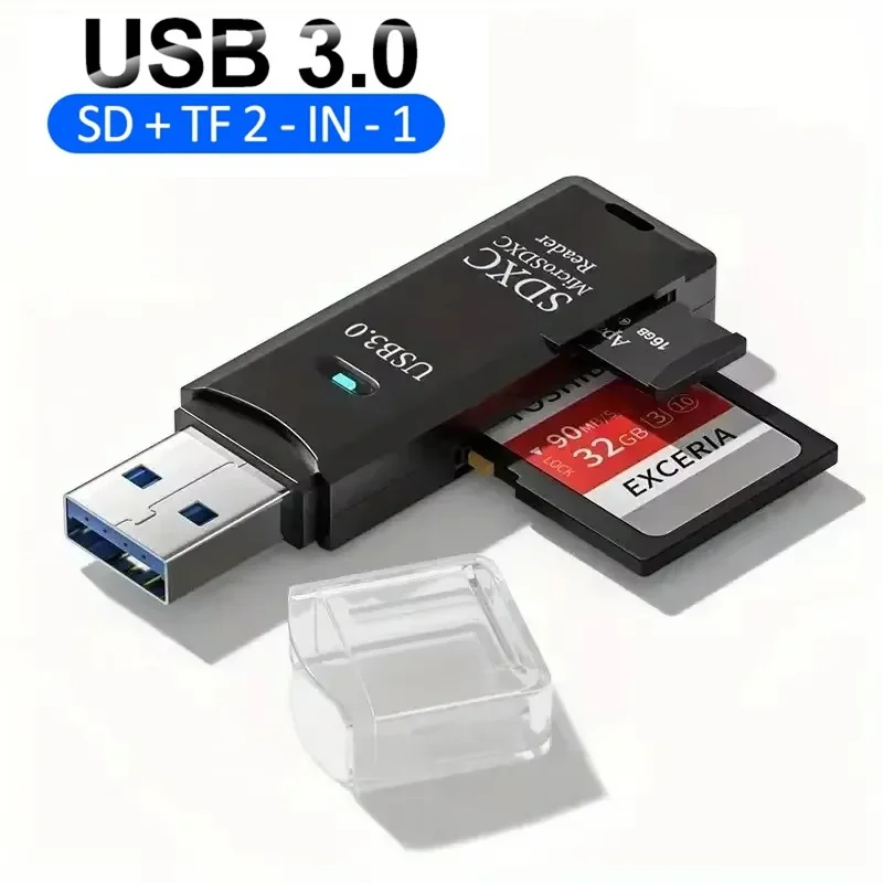 Multi-Functional High-speed USB 3.0 Card Reader USB Card Reader Adapter Supports TF/SD Card For Computer Tablet Camera Laptop PC