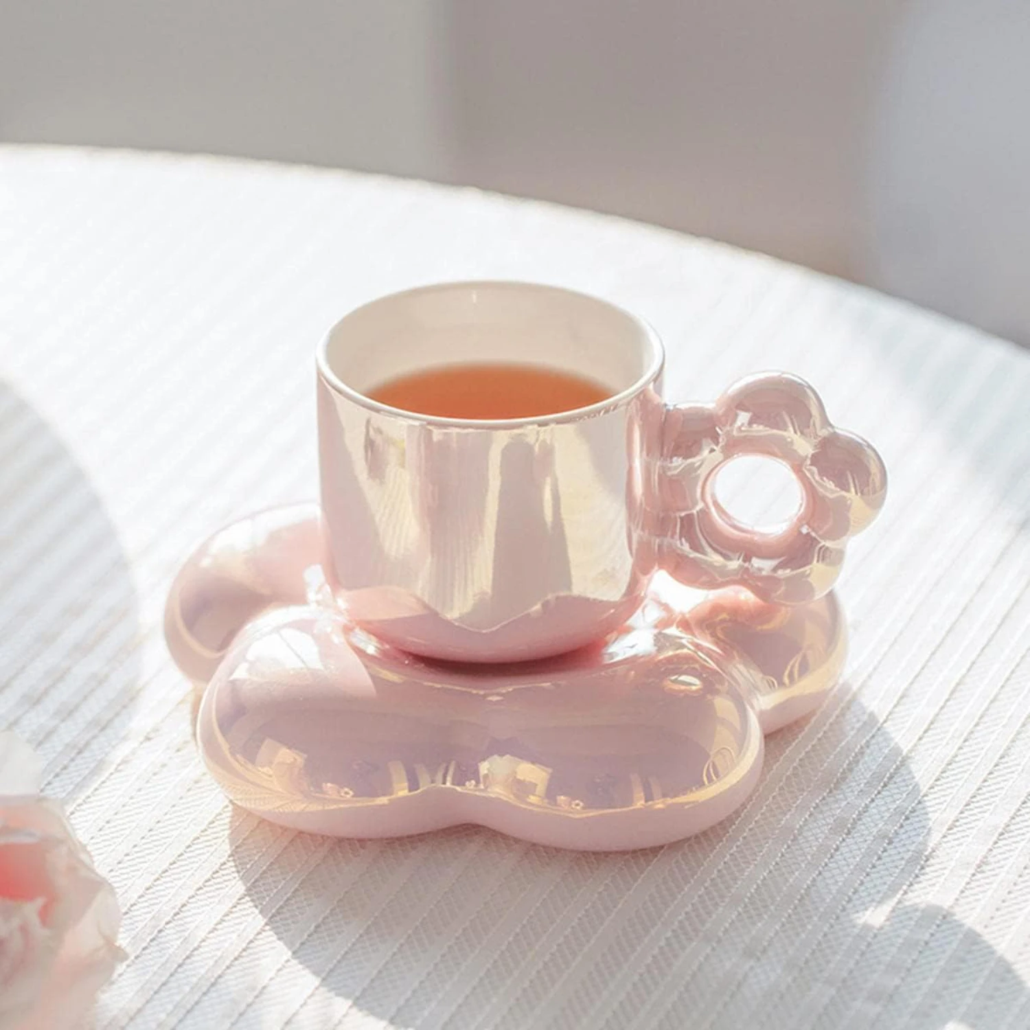 Charming and Stylish Aesthetic Ceramic Coffee Mug Set with Lovely Flower Saucer for Creative and Cute Enjoyment - Novelty Milk,
Charming and Stylish Aesthetic Ceramic Coffee Mug Set with Lovely Flower Saucer for Creative and Cute Enjoyment - Novelty Milk,