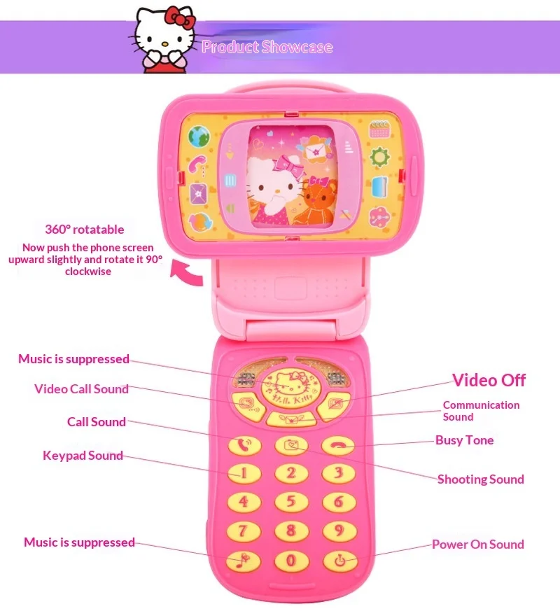 My Melody & Hello Kitty & Kuromil Simulation Cosplay Flip Toy Phone Rotating Screen Visual Music Play Phone Model Gift Toy
My Melody & Hello Kitty & Kuromil Simulation Cosplay Flip Toy Phone Rotating Screen Visual Music Play Phone Model Gift Toy
