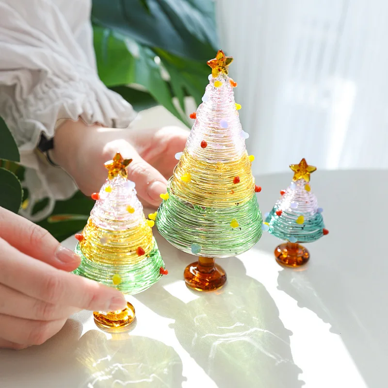 Handmade Stained Glass Christmas Tree, Creative Christmas Tree Miniature Glass Figurine, Hand Blown Glass Art Gifts
Handmade Stained Glass Christmas Tree, Creative Christmas Tree Miniature Glass Figurine, Hand Blown Glass Art Gifts