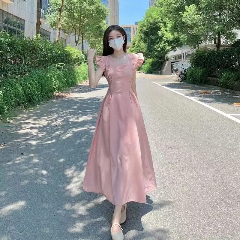 2024 Summer Elegant Women Sweet Party Midi Holiday Dresses Casual Female Small flying sleeve dress
2024 Summer Elegant Women Sweet Party Midi Holiday Dresses Casual Female Small flying sleeve dress
