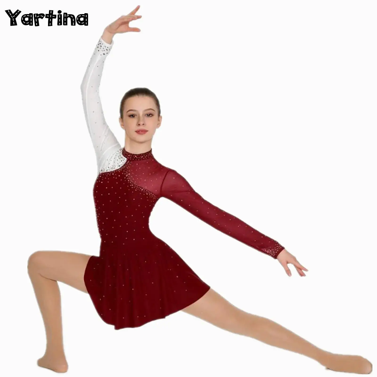 Womens Rhinestone Gymnastics Figure Skating Costume Ballet Lyrical Dance Dress And Boot Cover Tights with Buckles at The Bottom
Womens Rhinestone Gymnastics Figure Skating Costume Ballet Lyrical Dance Dress And Boot Cover Tights with Buckles at The Bottom