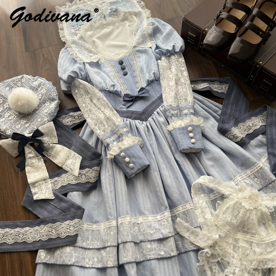Original Sweet Girl Lace Embroidered Sailor Neck Elegant CLA Series Lolita Dress 2026 Spring New Women's Countryside Long Dress
Original Sweet Girl Lace Embroidered Sailor Neck Elegant CLA Series Lolita Dress 2026 Spring New Women's Countryside Long Dress
