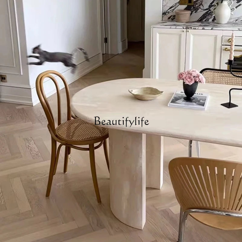 5French Cream Wind Tunnel Stone Dining Table Small Apartment Household Marble Wabi Sansi
5French Cream Wind Tunnel Stone Dining Table Small Apartment Household Marble Wabi Sansi