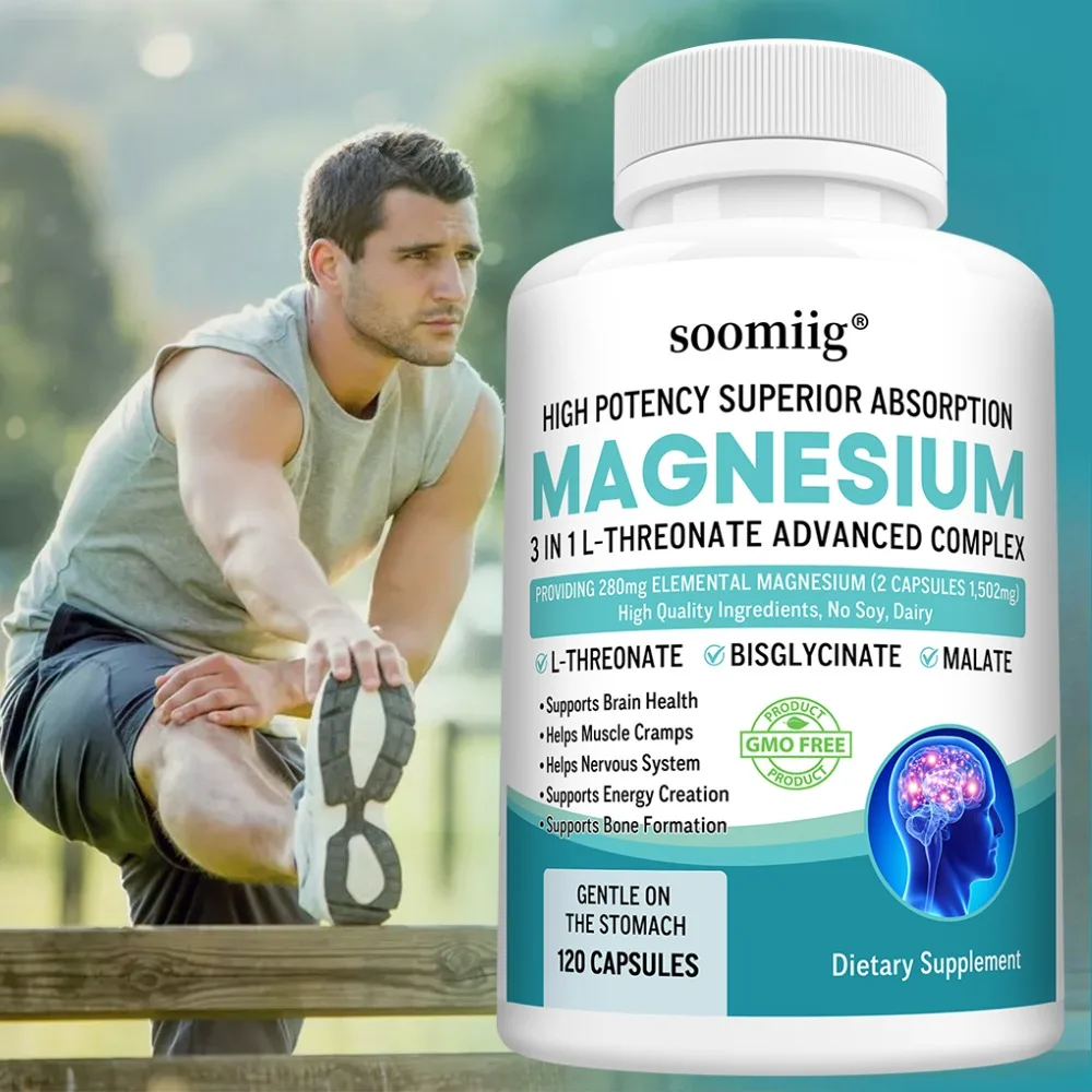 Magnesium Complex for Women & Men, with Glycinate Malate L-Threonate, Support for Sleep, Stress Relief, Cognitive Function
Magnesium Complex for Women & Men, with Glycinate Malate L-Threonate, Support for Sleep, Stress Relief, Cognitive Function