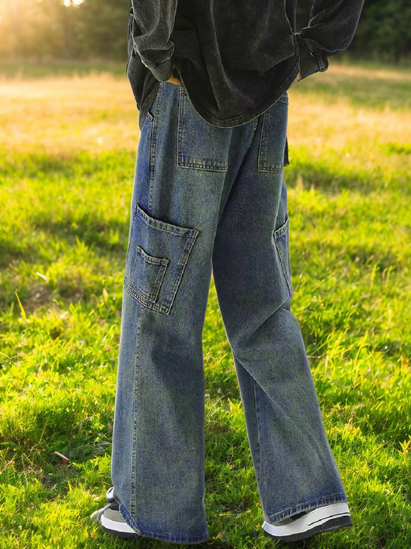 American Retro Workwear Jeans Men's High Street Loose Wide Leg Straight Long Pants Trousers Cotton Youth Trendy Casual Jeans
American Retro Workwear Jeans Men's High Street Loose Wide Leg Straight Long Pants Trousers Cotton Youth Trendy Casual Jeans