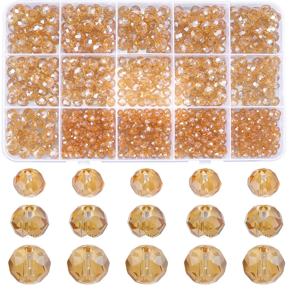 800Pcs 3 Styles Electroplate Glass Beads Pearl Luster Plated Faceted Rondelle Peru 4~8x3~6mm Hole: 0.4~1mm
800Pcs 3 Styles Electroplate Glass Beads Pearl Luster Plated Faceted Rondelle Peru 4~8x3~6mm Hole: 0.4~1mm