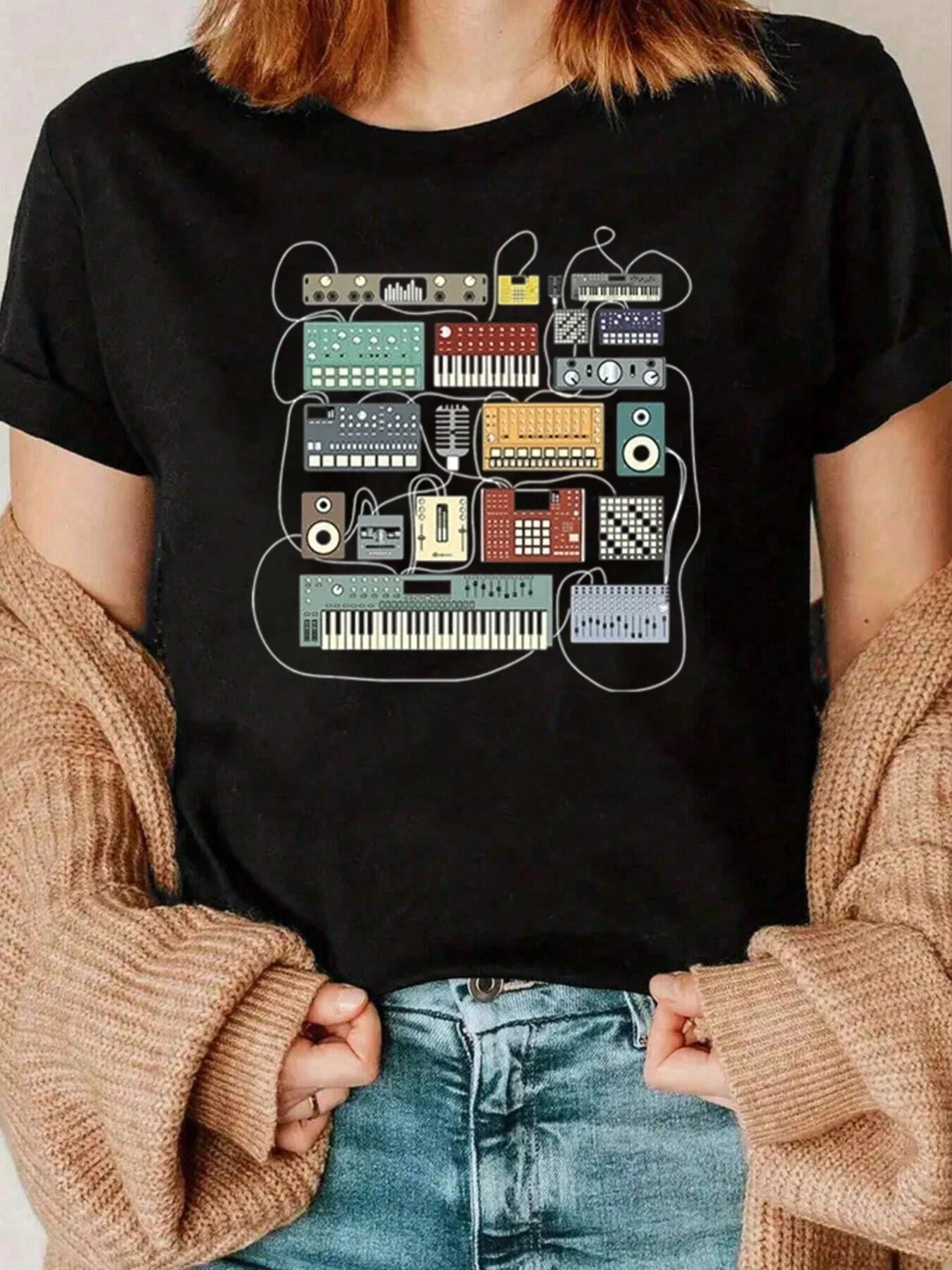 Music Equipment Print T Shirt Casual Wear For Music Lovers 220g
Music Equipment Print T Shirt Casual Wear For Music Lovers 220g