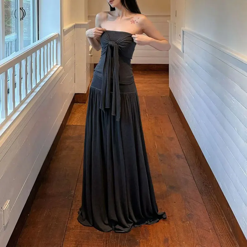 Stylish Bandage Strapless High Waist Matching Sets Women's Clothing Two Piece Set Summer New Slim Solid Color Elegant Dress Sets
Stylish Bandage Strapless High Waist Matching Sets Women's Clothing Two Piece Set Summer New Slim Solid Color Elegant Dress Sets