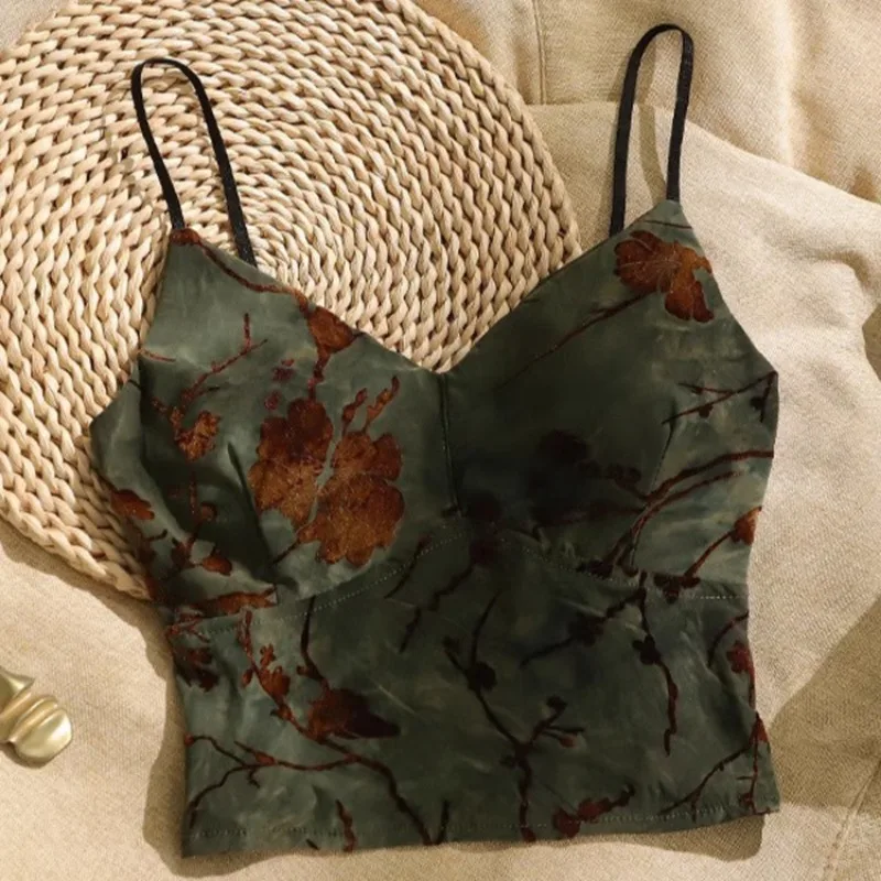 90s Vintage Sexy Women Streetwear Y2K Clothes Twig Printing Strap Backless V Neck Low-chest Halter Top Fairy Aesthetics Camisole
90s Vintage Sexy Women Streetwear Y2K Clothes Twig Printing Strap Backless V Neck Low-chest Halter Top Fairy Aesthetics Camisole