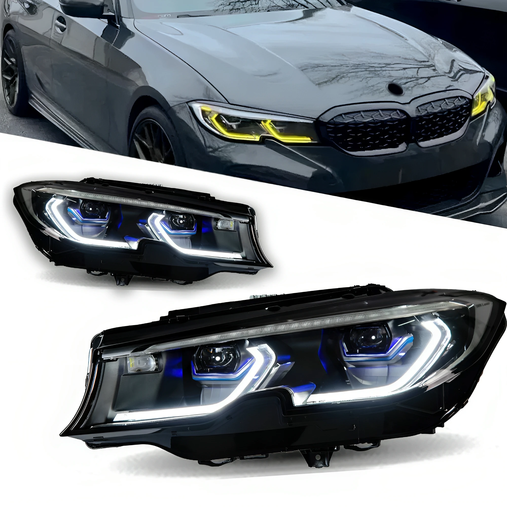Фара для BMW G20 3 серии, светодиодные фары 2019-2022, автомобильная фара Drl, желто-белая, регулируемая, Стайлинг, автоаксессуары
Фара для BMW G20 3 серии, светодиодные фары 2019-2022, автомобильная фара Drl, желто-белая, регулируемая, Стайлинг, автоаксессуары