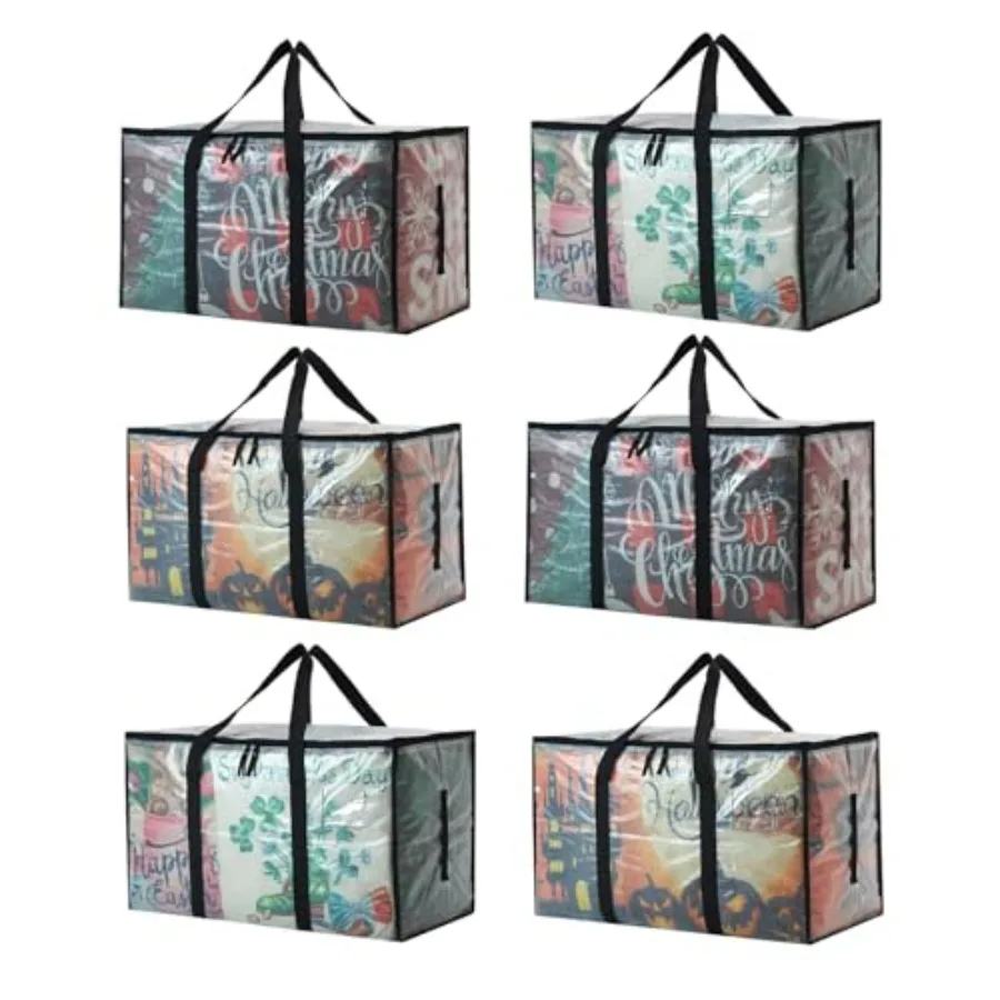 6-Pack Extra Large Moving Bags with Zippers, 93L Heavy Duty Storage Totes with Wrap-Around Handles, Collapsible Clothes and Hol
6-Pack Extra Large Moving Bags with Zippers, 93L Heavy Duty Storage Totes with Wrap-Around Handles, Collapsible Clothes and Hol