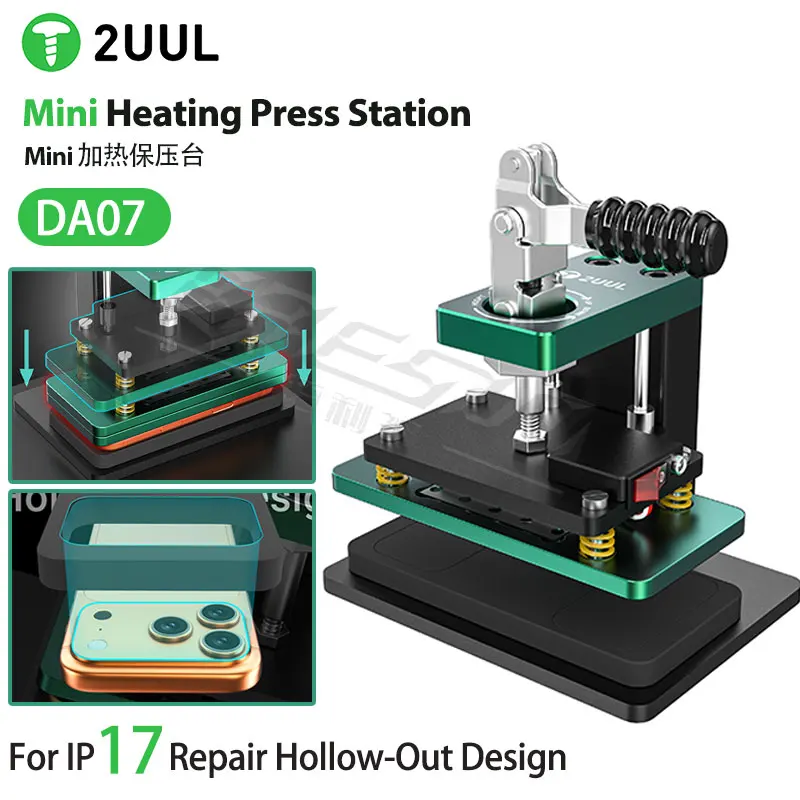 2UUL DA07 Mini Heating Press Station for Phone LCD Screen Repair Frame Back Cover Hot Pressing Air Tightness Restoration Machine
2UUL DA07 Mini Heating Press Station for Phone LCD Screen Repair Frame Back Cover Hot Pressing Air Tightness Restoration Machine