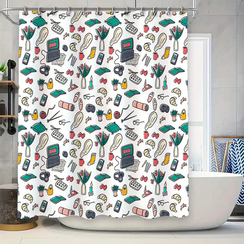 Cartoon School Supplies Shower Curtain Cute Classroom Decor Washable Bathroom Fabric Backdrop
Cartoon School Supplies Shower Curtain Cute Classroom Decor Washable Bathroom Fabric Backdrop