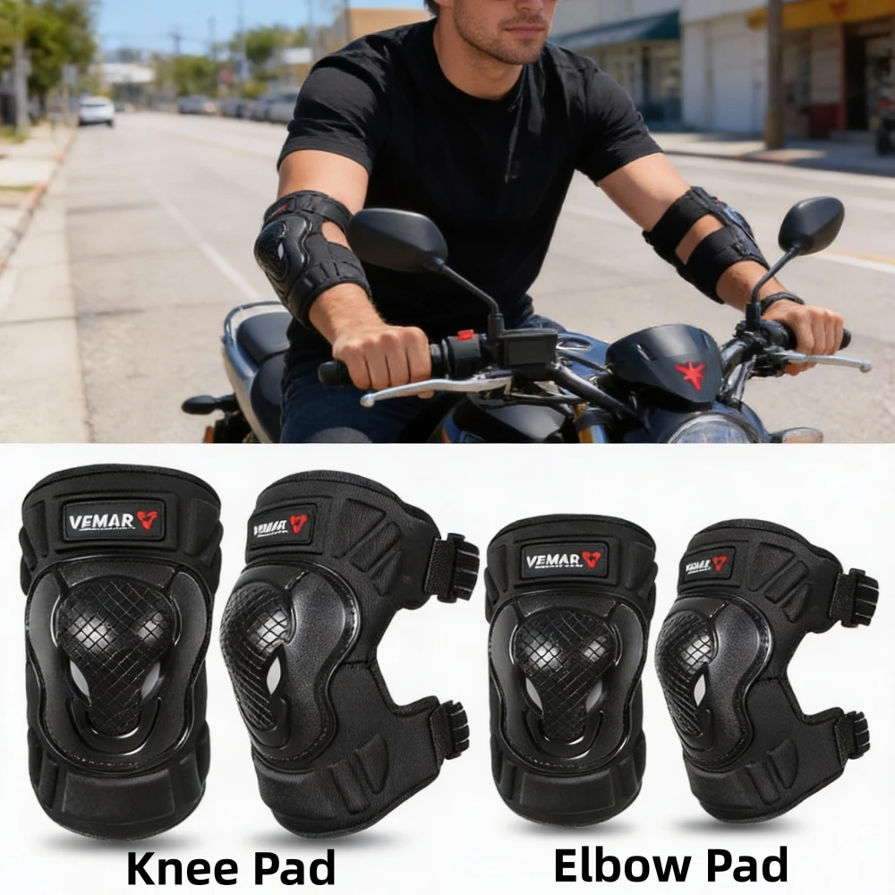 Мотоциклетные наколенники и налокотники VEMAR: комплект из 4 предметов, короткий стиль унисекс для езды по мотокроссу
Мотоциклетные наколенники и налокотники VEMAR: комплект из 4 предметов, короткий стиль унисекс для езды по мотокроссу