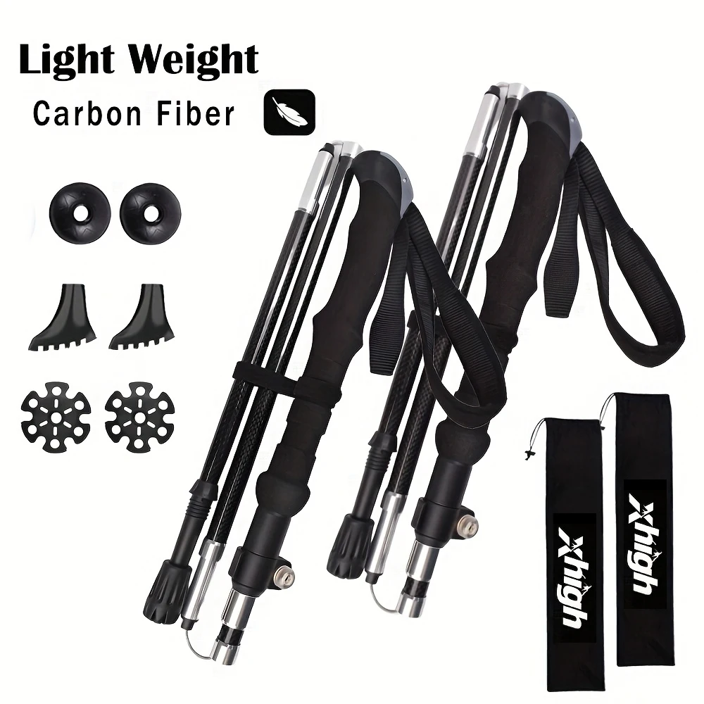 Premium 100% Carbon Fiber Trekking Poles (2-Pack) - Adjustable Lightweight Hiking/Walking Sticks with Quick Flip Lock, Anti-Shoc
Premium 100% Carbon Fiber Trekking Poles (2-Pack) - Adjustable Lightweight Hiking/Walking Sticks with Quick Flip Lock, Anti-Shoc