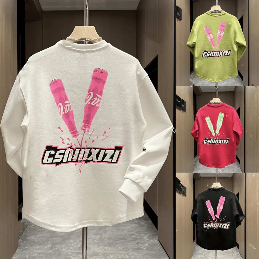 Long Sve round Ne T-irt ex Autumn Winter High Street Faion Print Cotton Top for Men And Women
Long Sve round Ne T-irt ex Autumn Winter High Street Faion Print Cotton Top for Men And Women