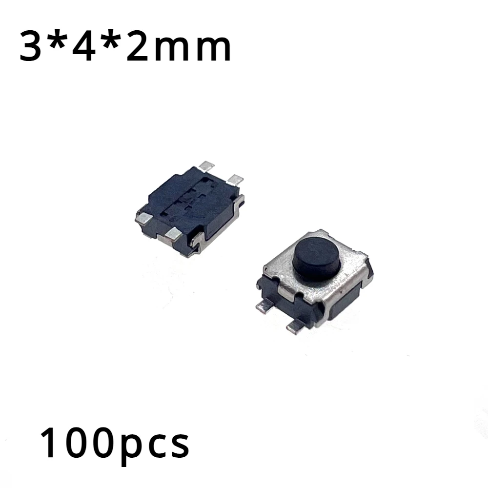 100PCS/LOT 3*4*2 mm SMD Switch 4 Pin Touch Micro Switch Tact Push Button Switches 3x4x2H Mini Buttons
100PCS/LOT 3*4*2 mm SMD Switch 4 Pin Touch Micro Switch Tact Push Button Switches 3x4x2H Mini Buttons