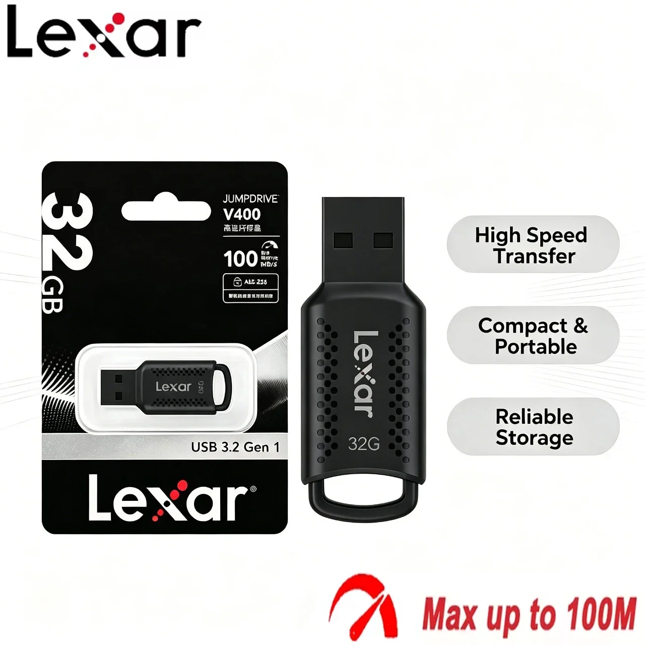 Lexar USB Flash Drive V400 USB 3.2 Pen Drive Black Original Flash U Disk Memory Stick 32GB 64GB 128GB for Computer
Lexar USB Flash Drive V400 USB 3.2 Pen Drive Black Original Flash U Disk Memory Stick 32GB 64GB 128GB for Computer